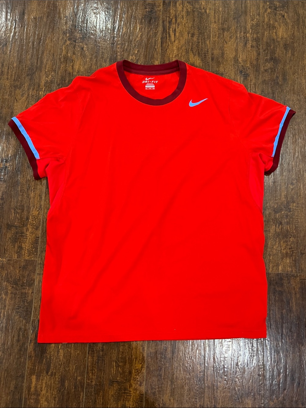 Nike Red Blue Burgundy Dri-FIT Tee XXL see measurements in pics